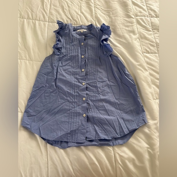 Madewell Tops - Madewell Slate Blue Pleated Blouse